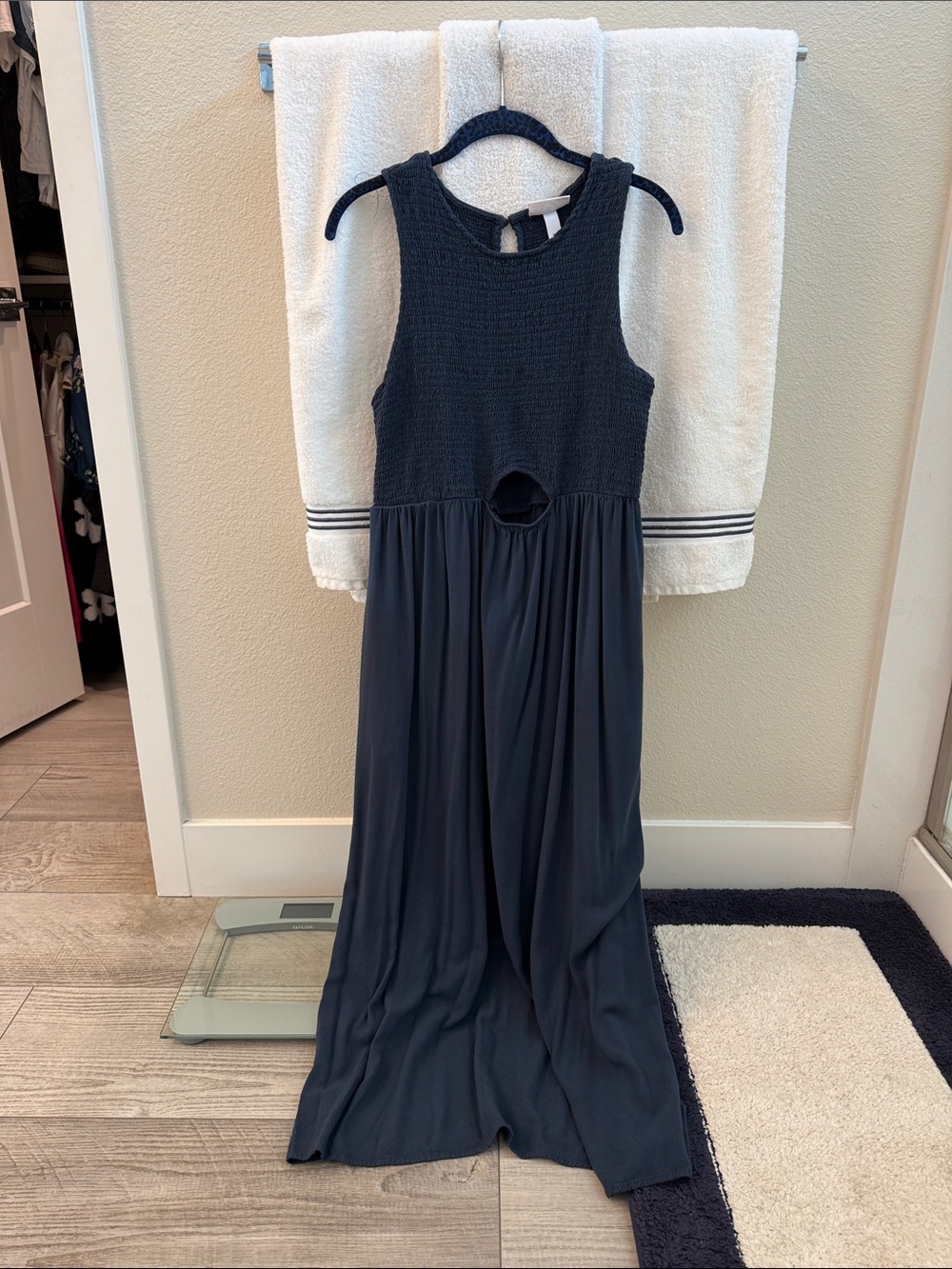 Ingrid & Isabel Navy Sleeveless Maxi Dress with Front Cutout